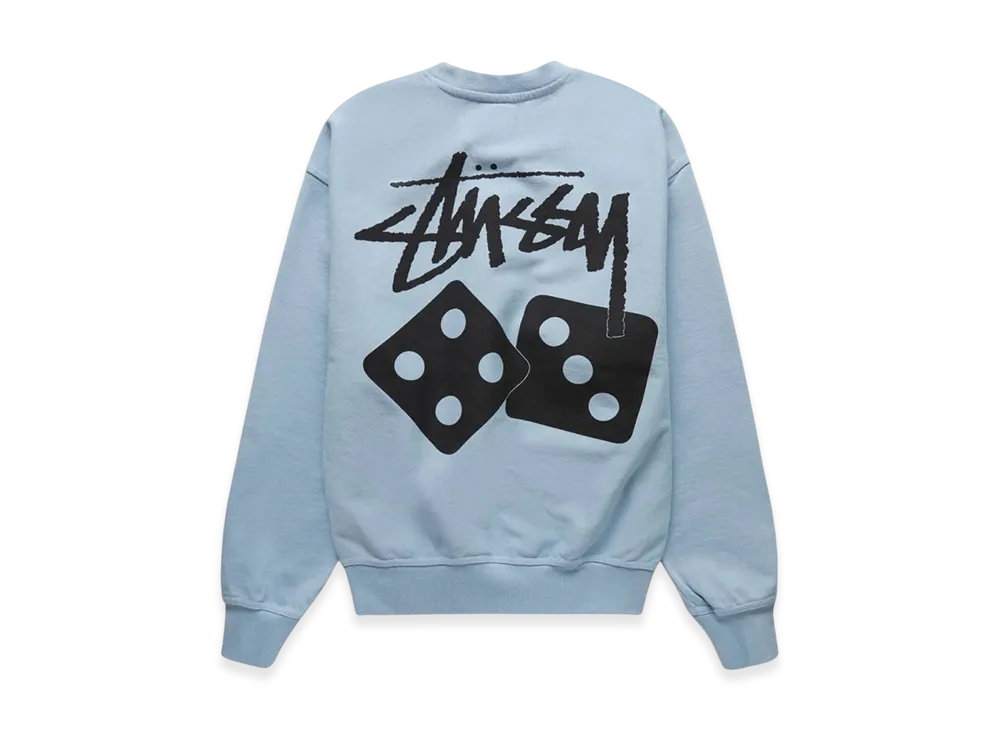 Stussy Dice Pigment Dyed Crew "Sky Blue"