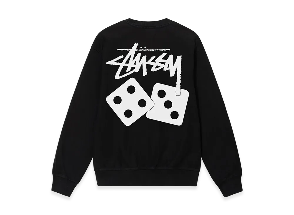 Stussy Dice Pigment Dyed Crew "Black"