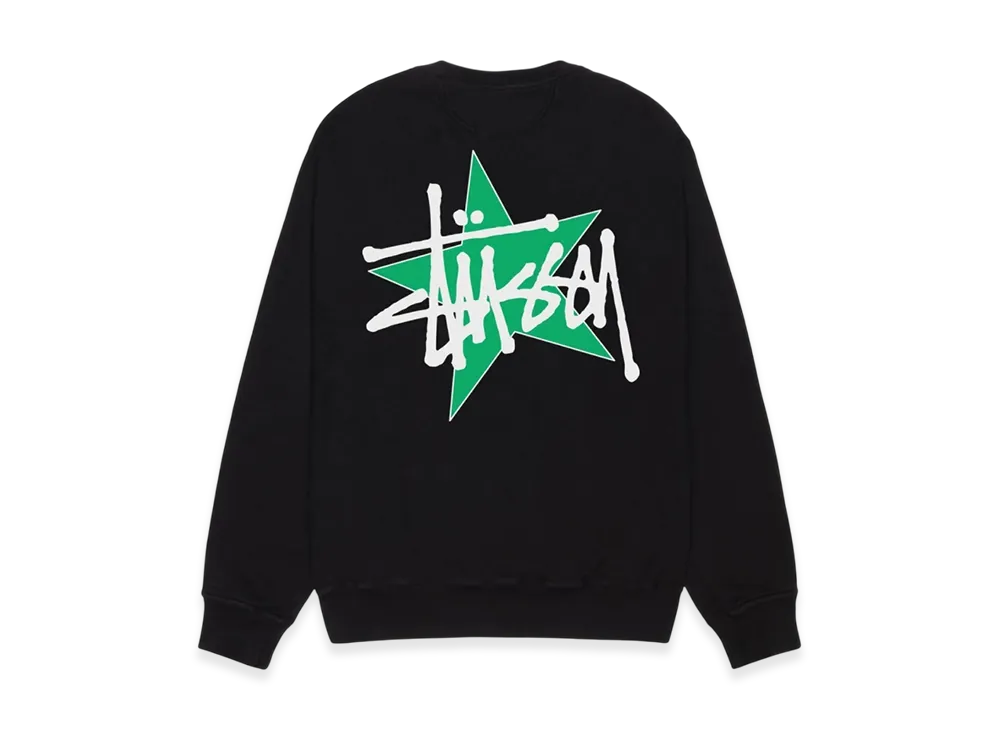 Stussy Star Crew Pigment Dyed "Black"