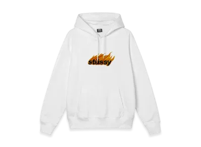 Stussy Flames Hood "White"