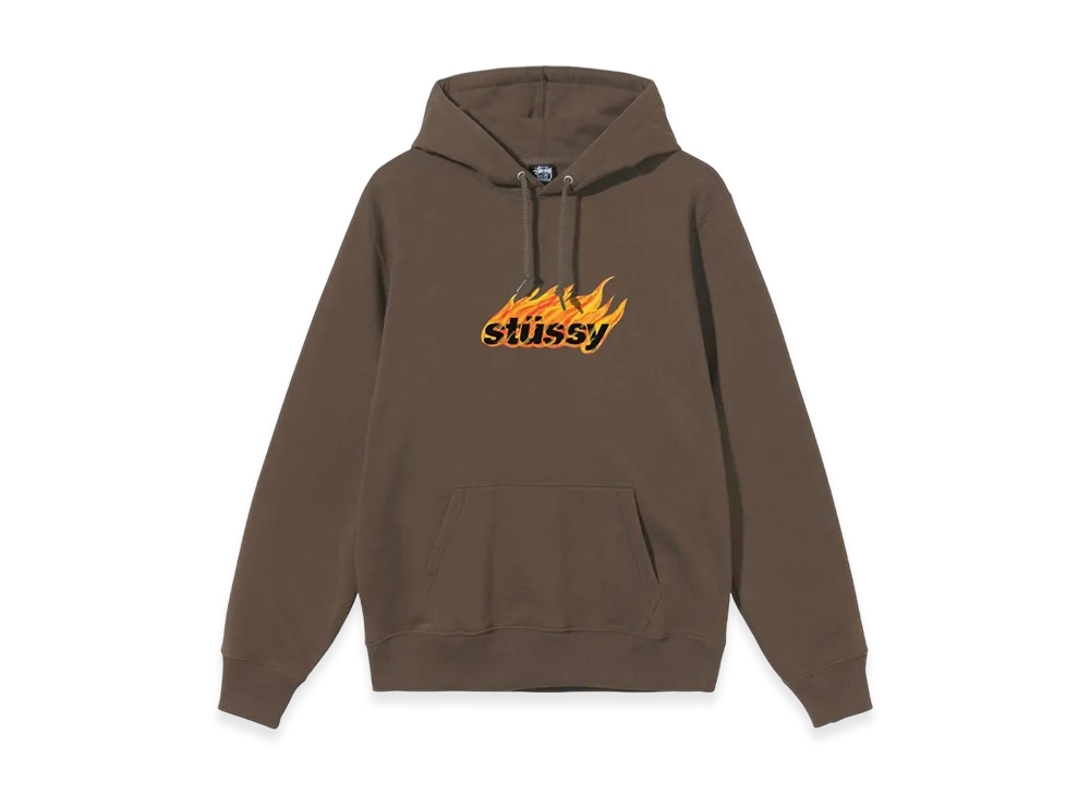 Stussy Flames Hood "Coffee"