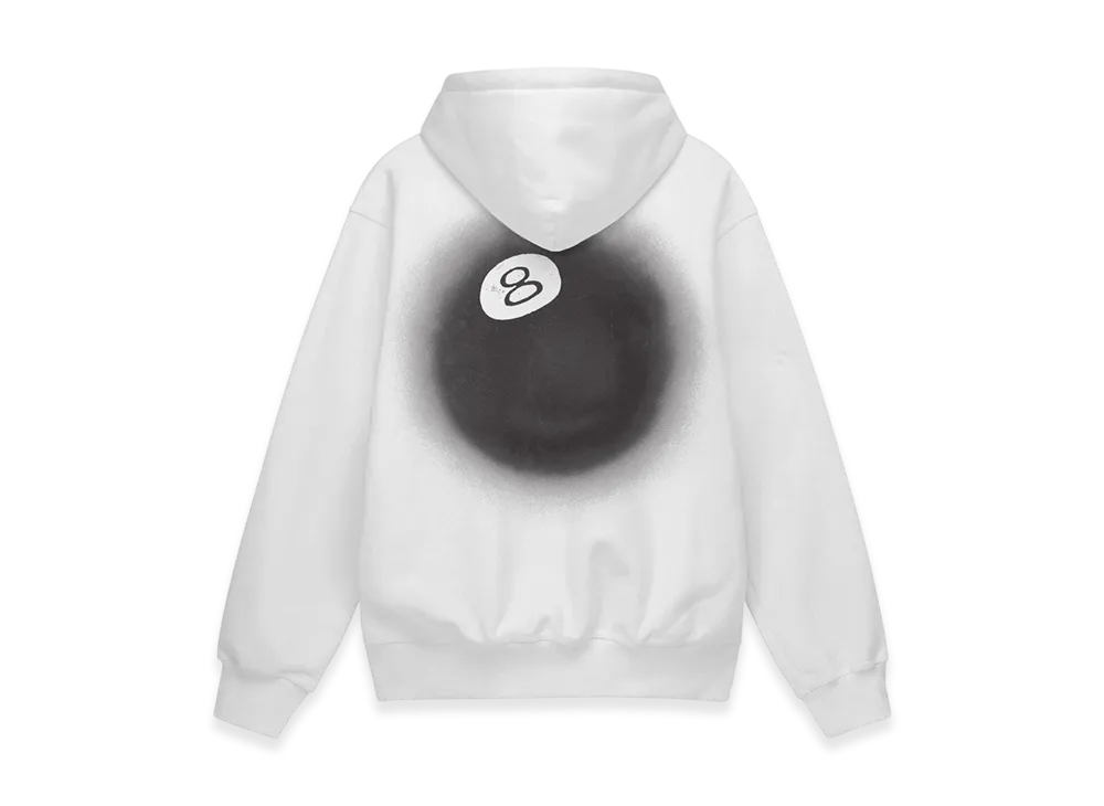 Stussy 8 Ball Fade Hoodie "White"