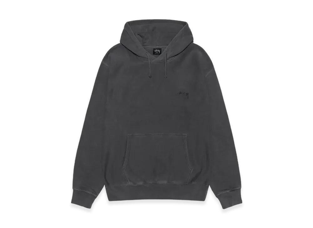 Stussy Smooth Stock Pigment Dyed Hoodie Logo "Black"