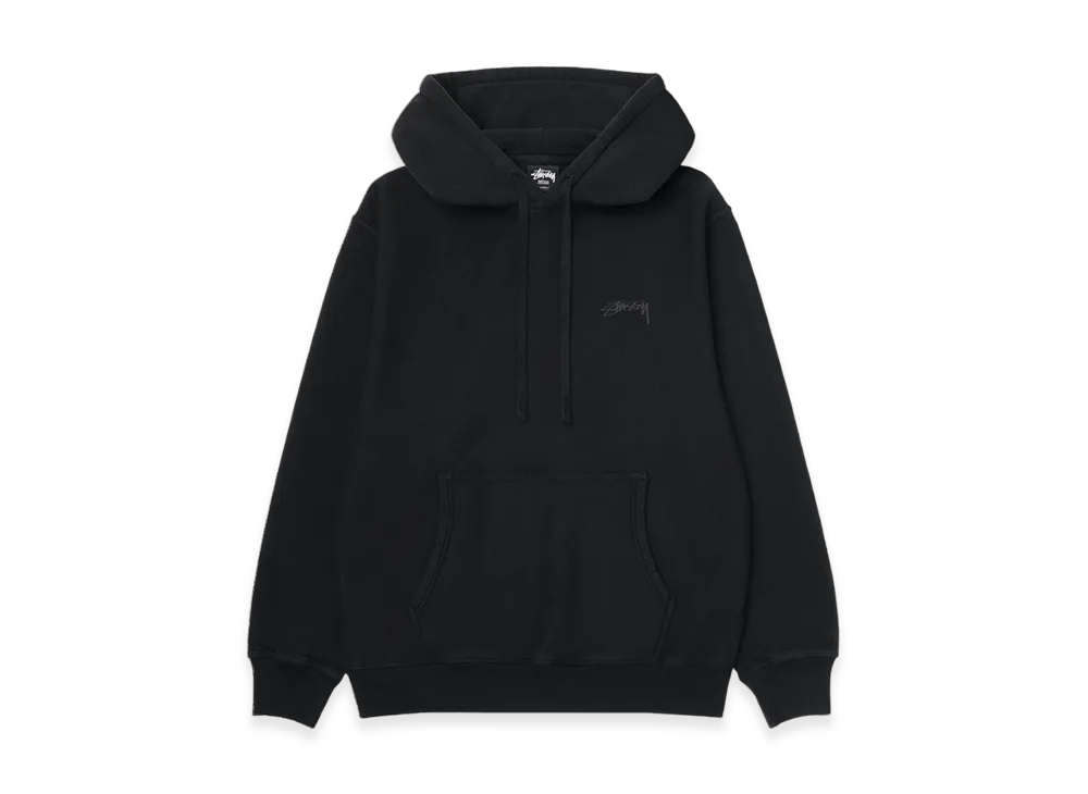 Stussy Smooth Stock Pigment Dyed Hoodie Logo "Black"