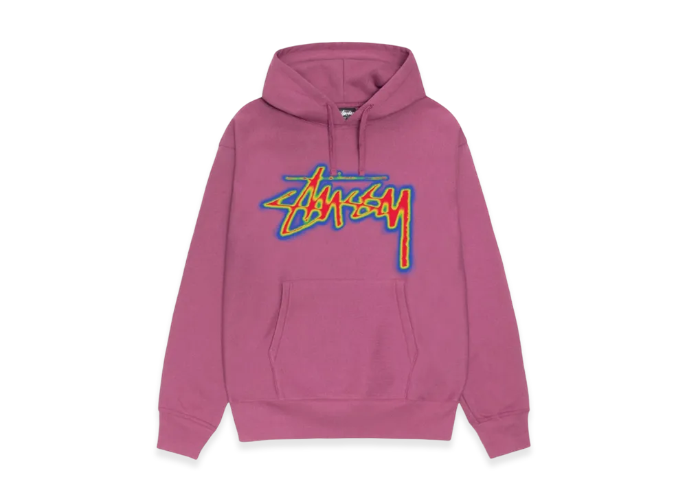 Stussy Stock Thermal Hoodie "Berry"