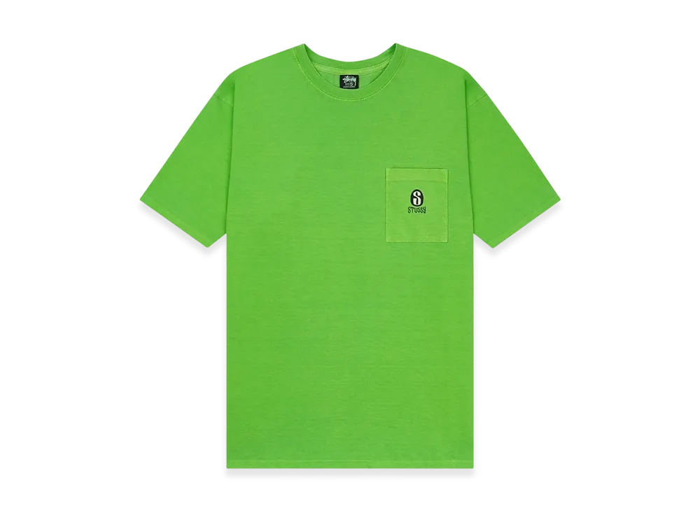 Stussy S Dot Pocket Pigment Dyed Tee "Green"