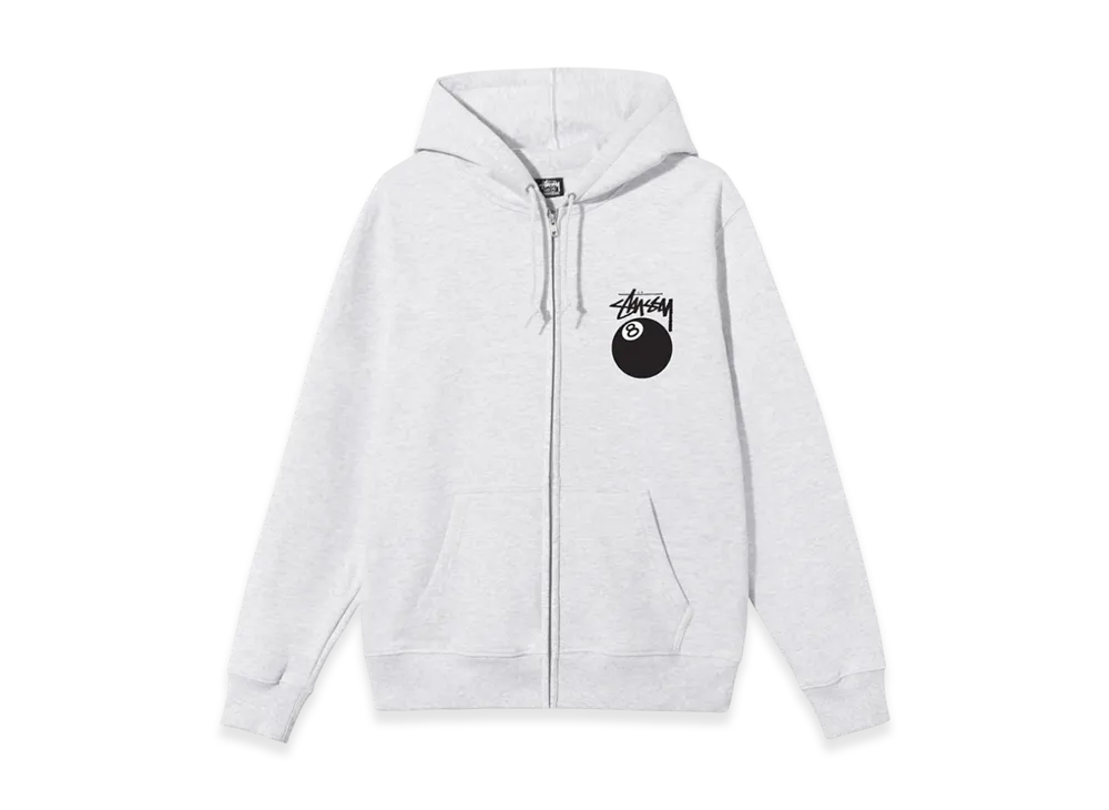 Stussy 8 Ball Zip Hoodie - 22SS "Ash Heather"