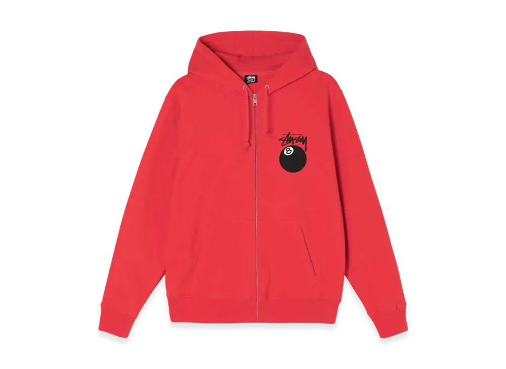 Stussy 8 Ball Zip Hoodie - 22SS "Red"