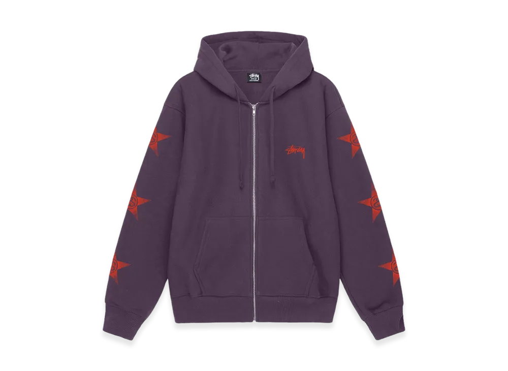 Stussy Stars Zip Hoodie "Grape"