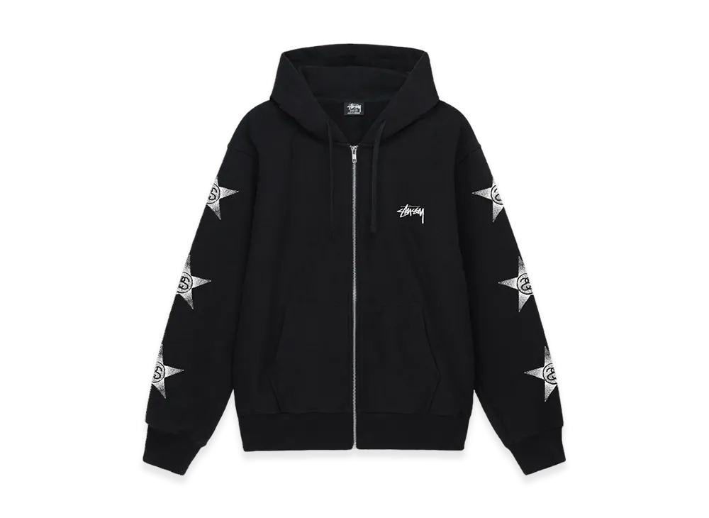 Stussy Stars Zip Hoodie "Black"