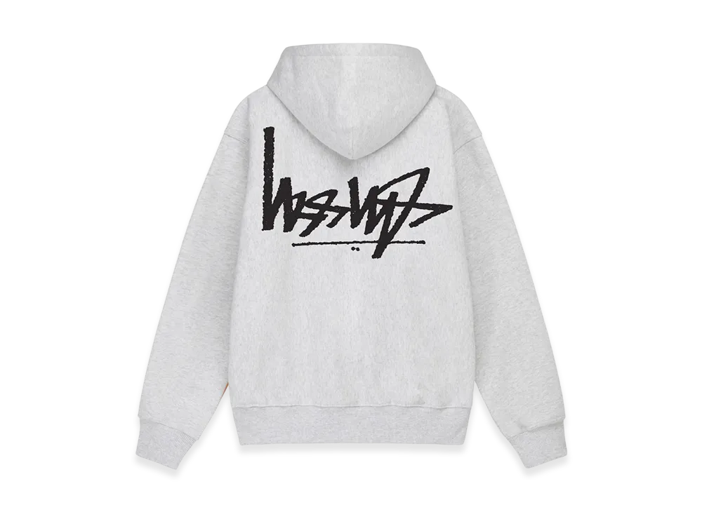 Stussy Flipped Zip Hoodie "Ash Heather"
