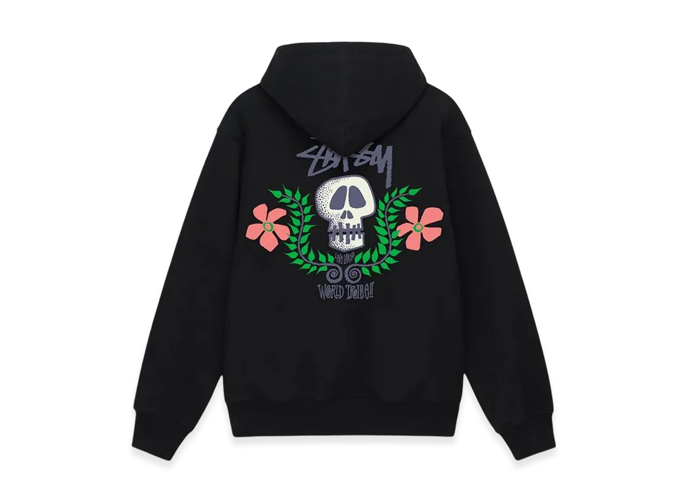 Stussy Skull Crest Zip Hoodie "Black"