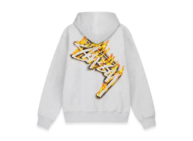 Stussy Burning Stock Zip Hoodie "Ash Heather"