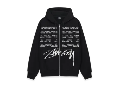 Stussy Locations Zip Hoodie "Black"