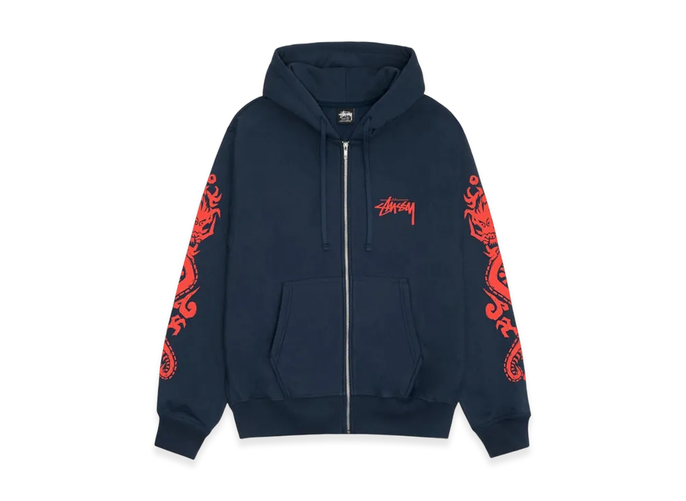 Stussy Dragons Zip Hoodie "Navy"