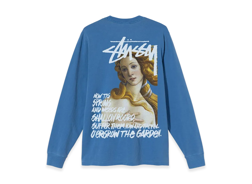 Stussy Spring Weeds Pigment Dyed LS Tee "Blue"