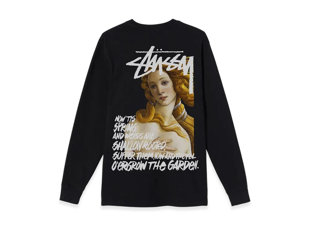 Stussy Spring Weeds Pigment Dyed LS Tee "Black"