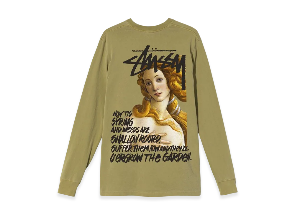 Stussy Spring Weeds Pigment Dyed LS Tee "Citron"