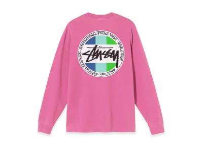 Stussy Classic Dot Dyed LS Tee "Pink"