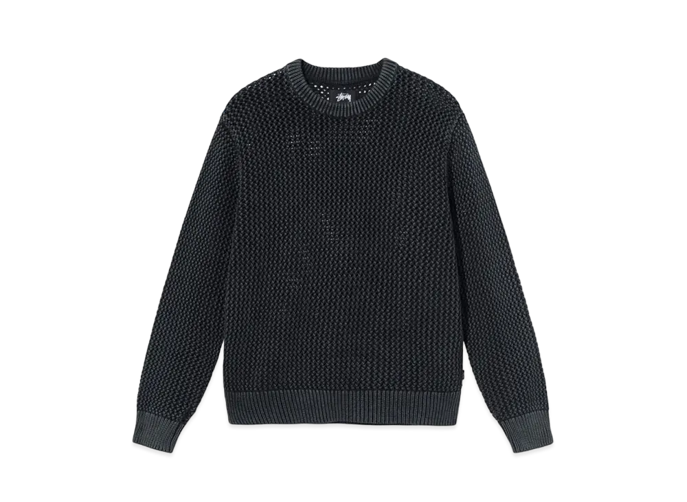 Stussy PIGMENT DYED LOOSE GAUGE SWEATER "Black"