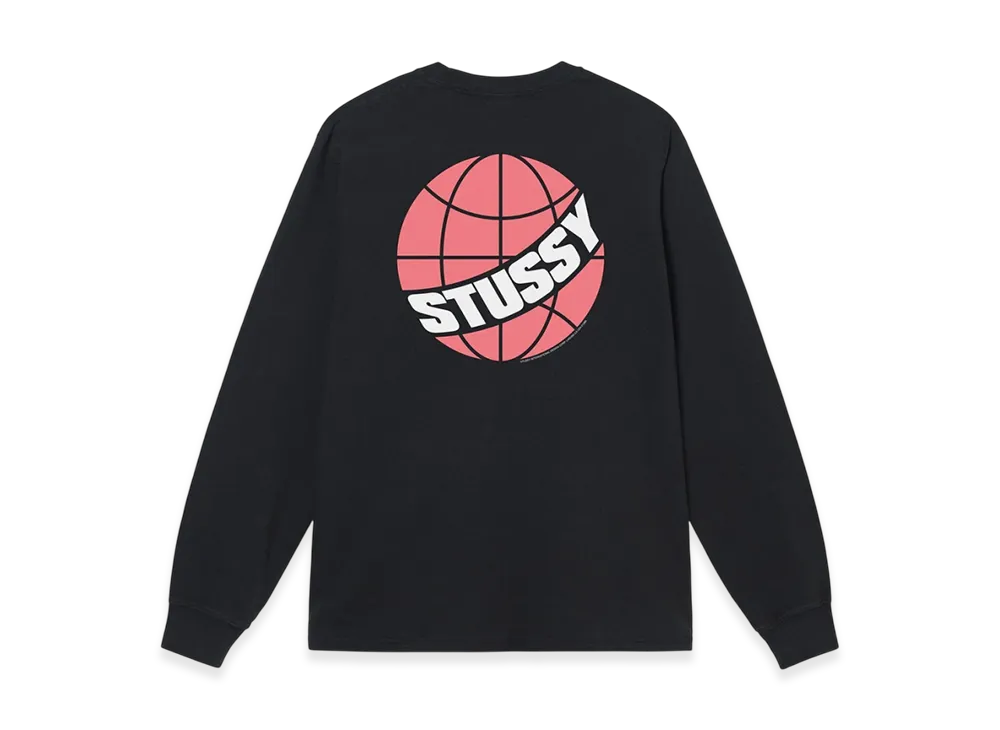 Stussy Global Peace Pigment Dyed LS Tee "Black"