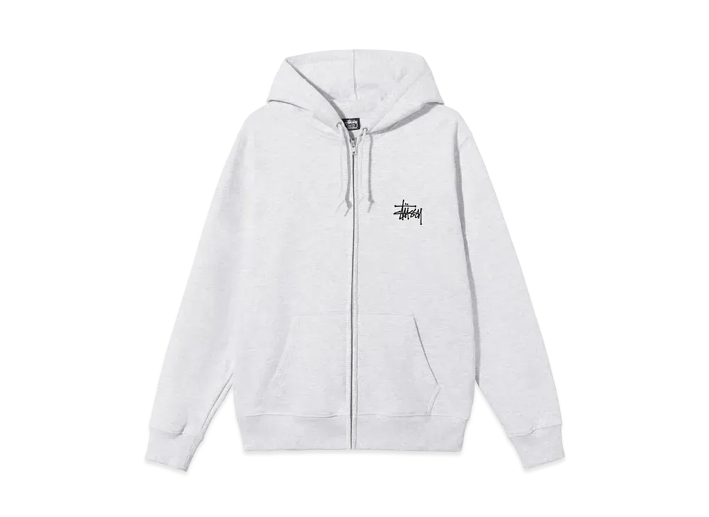 Stussy BASIC STUSSY ZIP HOODIE "Ash Heather"
