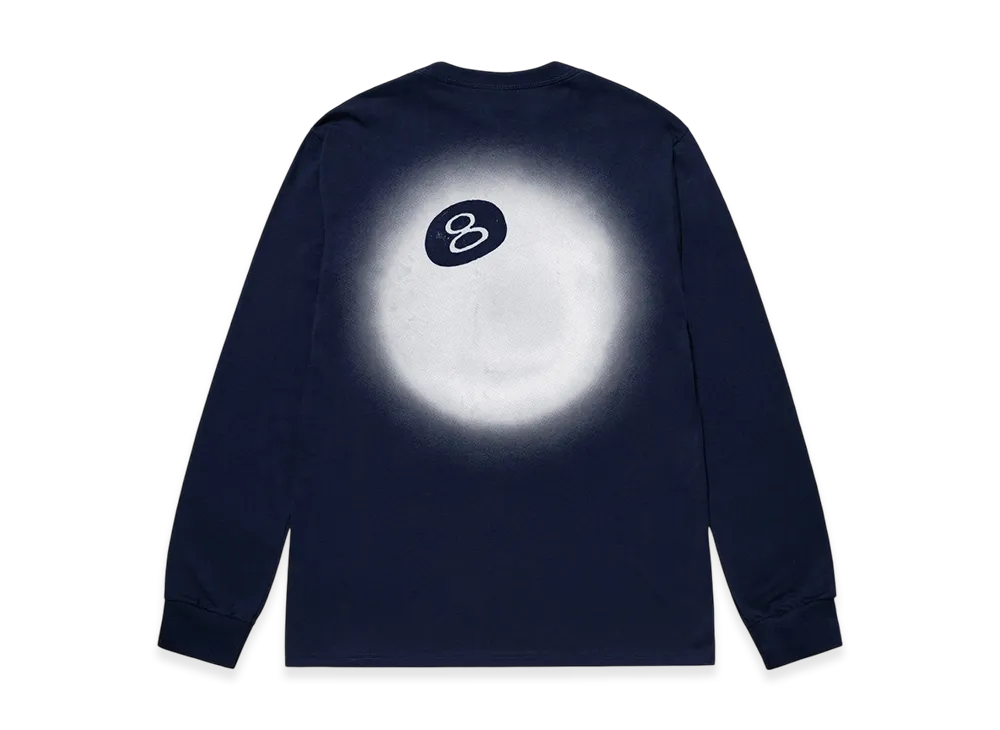 Stussy 8 Ball Fade LS Tee "Navy"