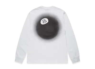 Stussy 8 Ball Fade LS Tee "White"