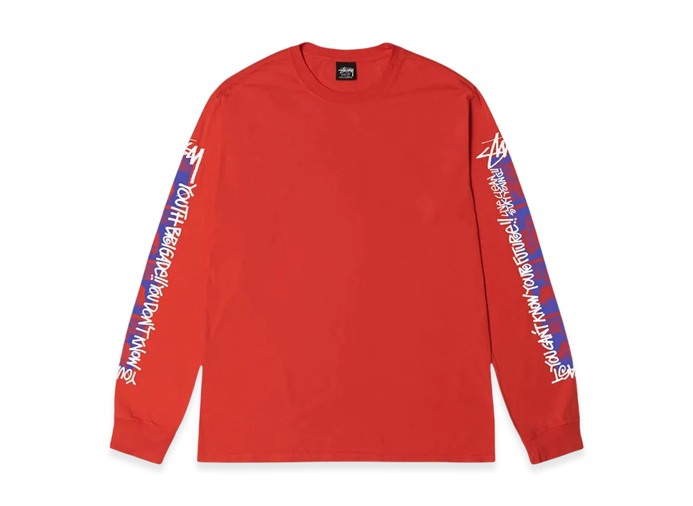 Stussy Youth Brigade Pigment Dyed LS Tee "Tomato"