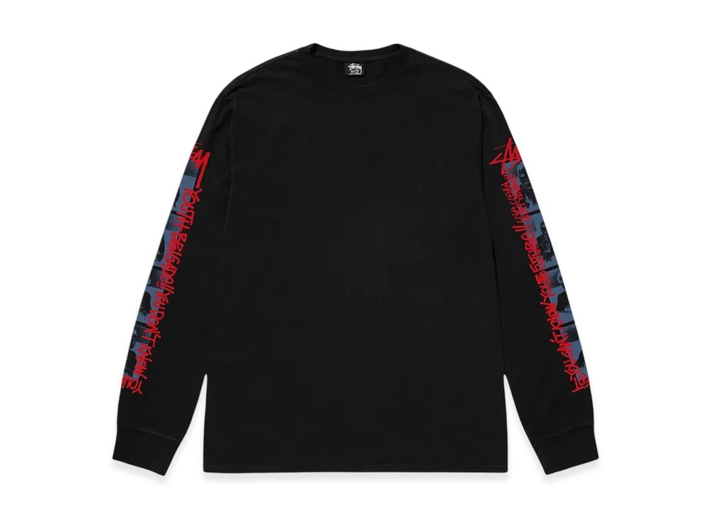 Stussy Youth Brigade Pigment Dyed LS Tee "Black"