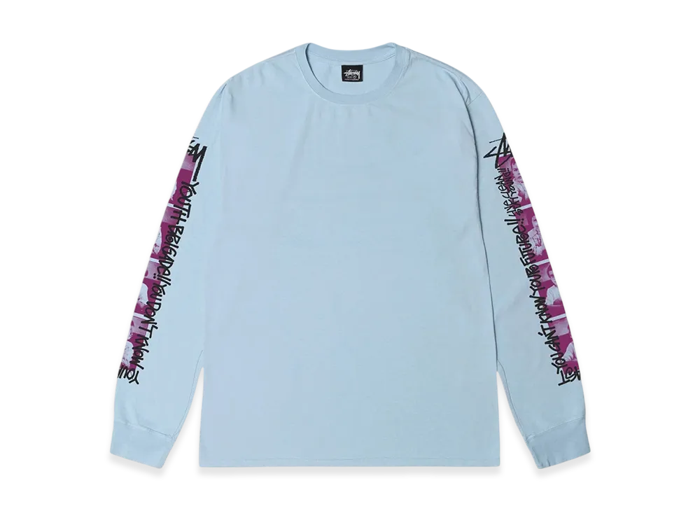 Stussy Youth Brigade Pigment Dyed LS Tee "Sky Blue"