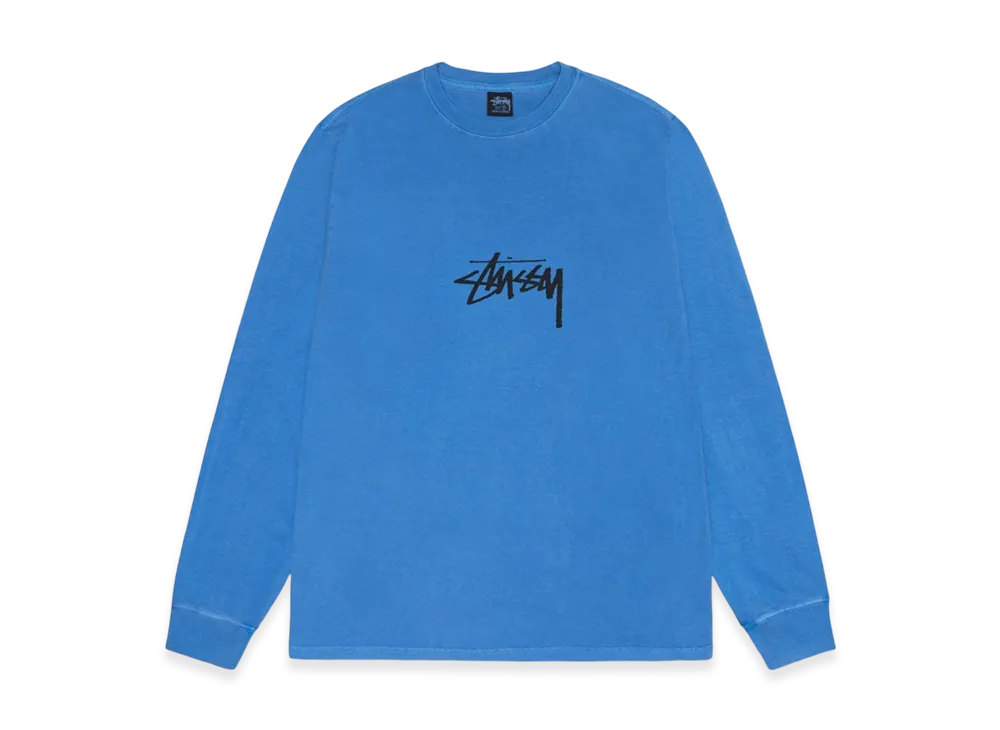 Stussy Small Stock LS Tee Pigment Dyed "Blue"
