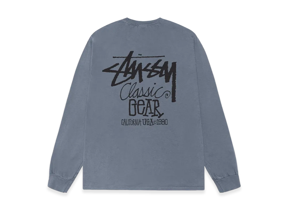Stussy Classic Gear Pigment Dyed LS Tee "Navy"
