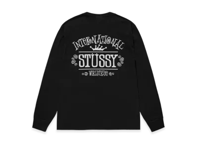 Stussy Worldwide Pigment Dyed LS Tee "Black"