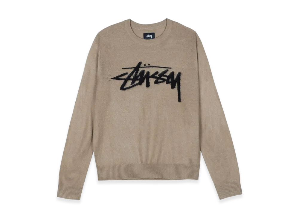 Stussy Brushed Out Logo Sweater "Taupe"