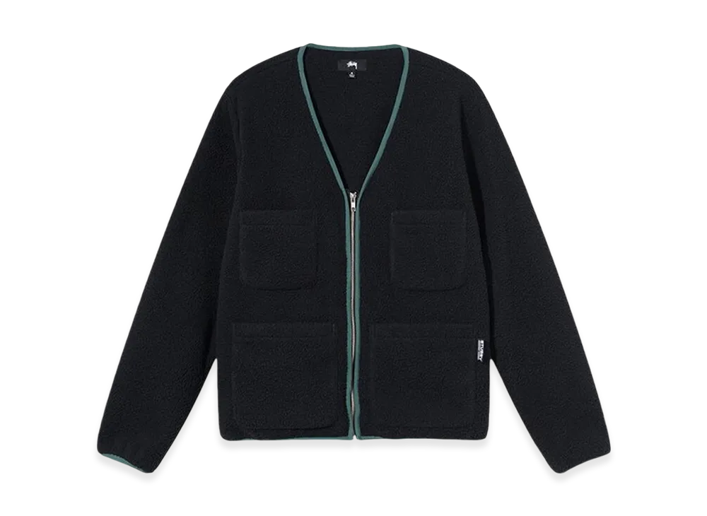 Stussy Polar Fleece Cardigan "Black"