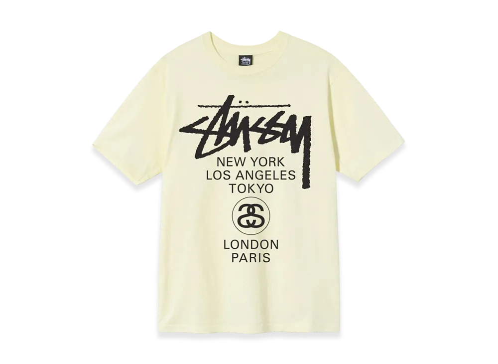 Stussy World Tour Tee 2021 "Pale Yellow"