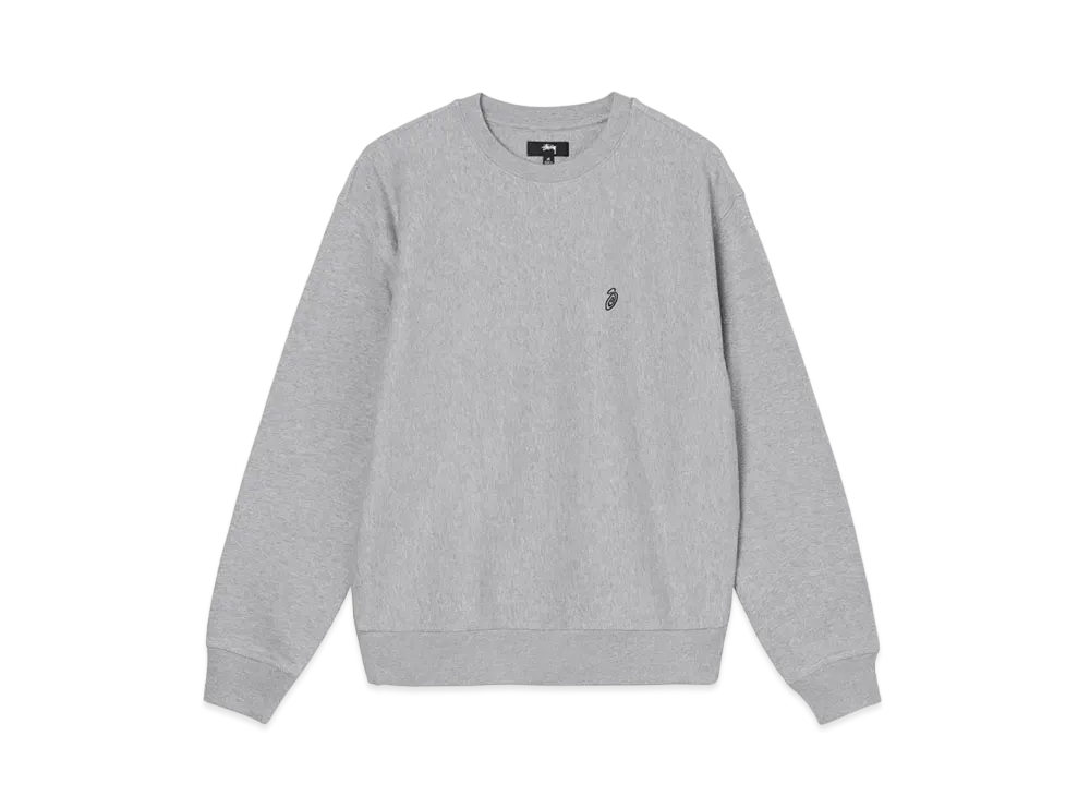 Stussy SWIRL EMBROIDERED CREW "Grey Heather"