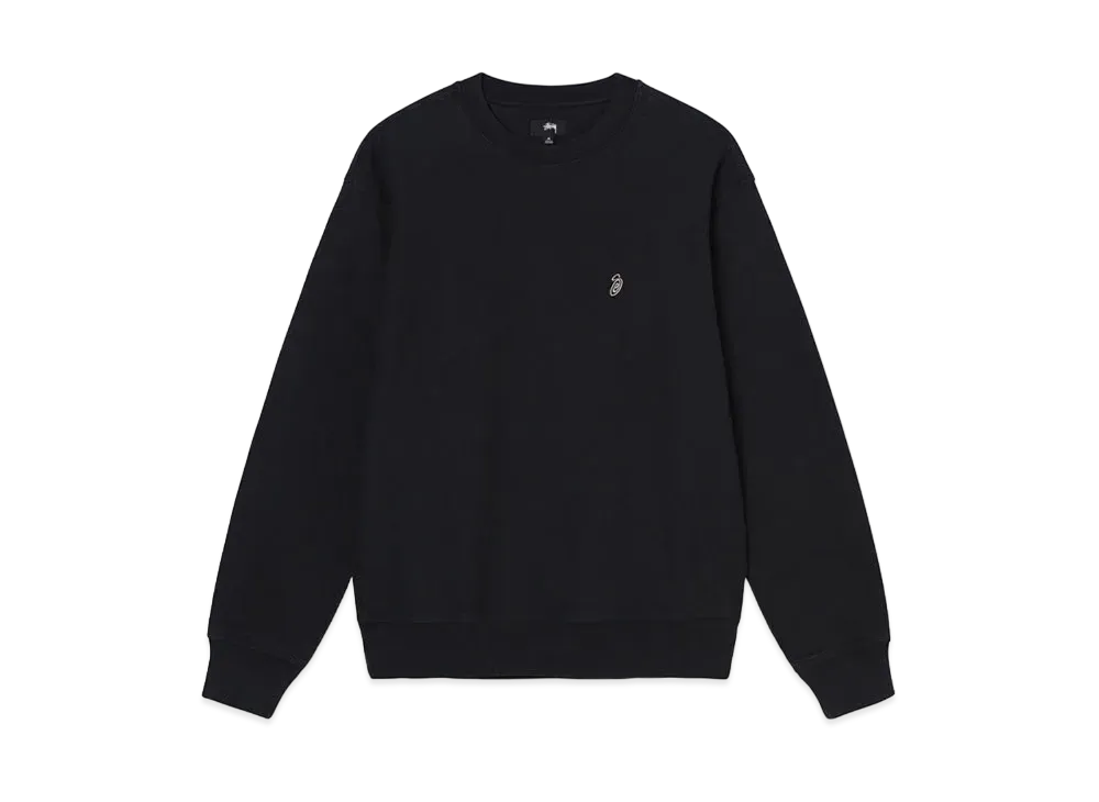 Stussy SWIRL EMBROIDERED CREW "Black"
