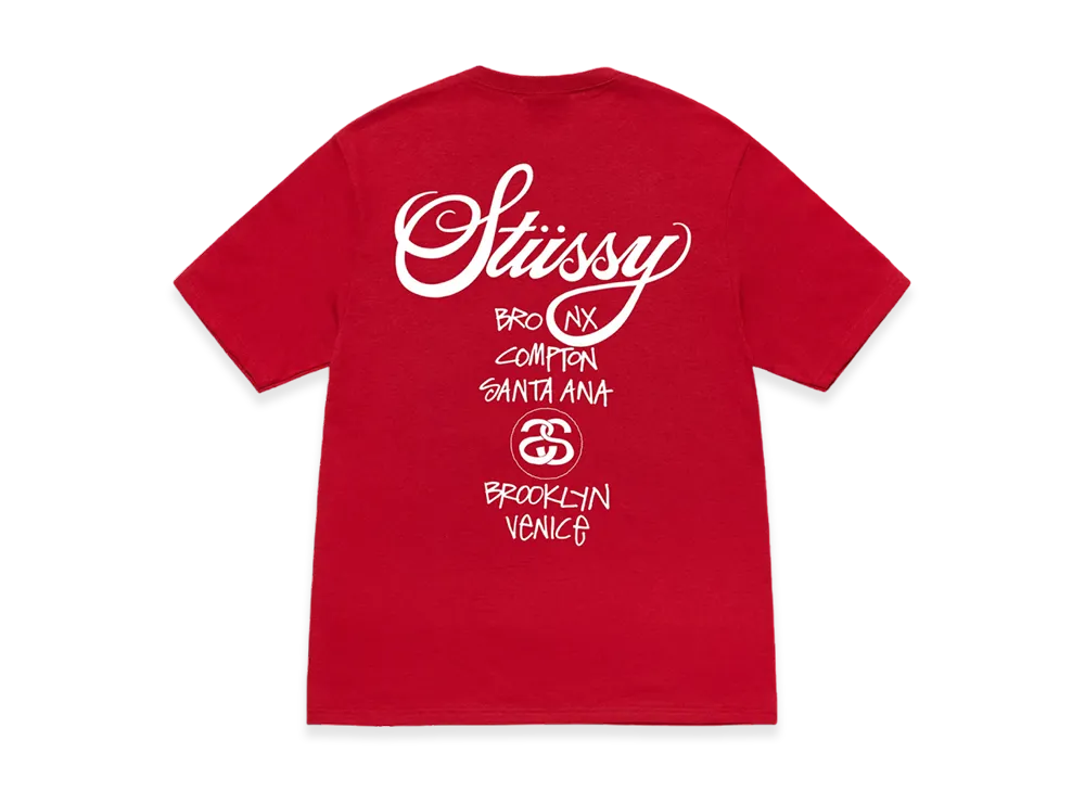 Stussy DSM World Tour Tee 2022 "Dark Red"