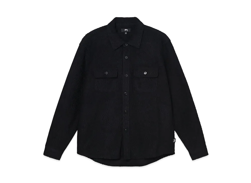 Stussy TEXTURED WOOL CPO LS SHIRT "Black"