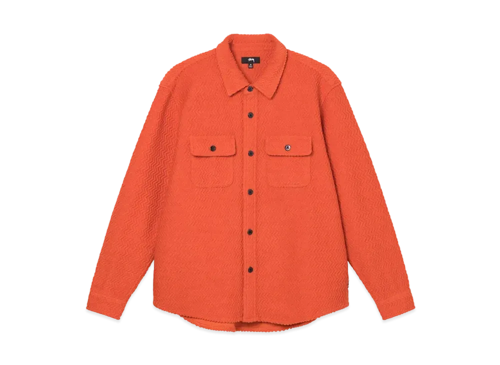 Stussy TEXTURED WOOL CPO LS SHIRT "Orange"
