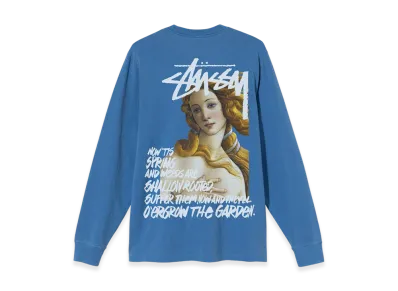 Stussy Spring Weeds Pigment Dyed LS Tee "Blue"