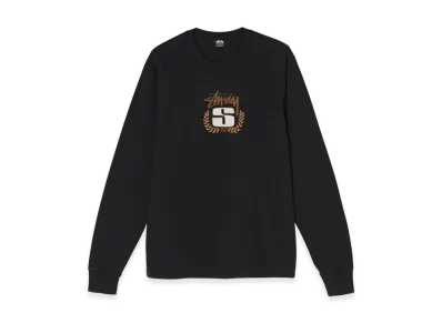Stussy S Wreath Pigment Dyed LS Tee "Black"