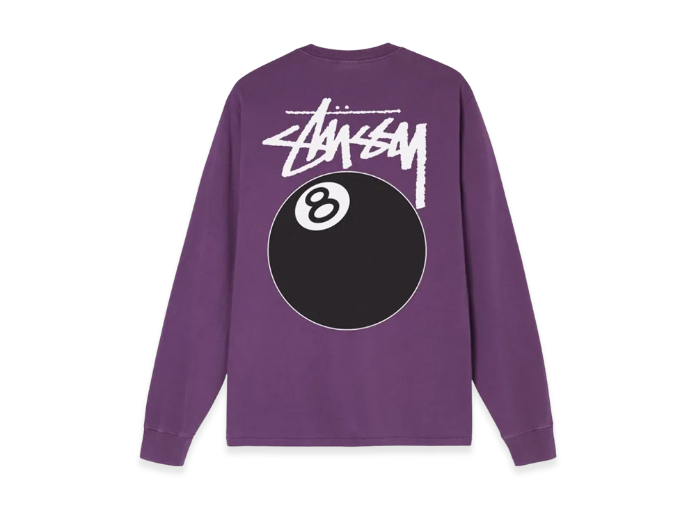 Stussy 8 Ball Pigment Dyed LS Tee "Purple"