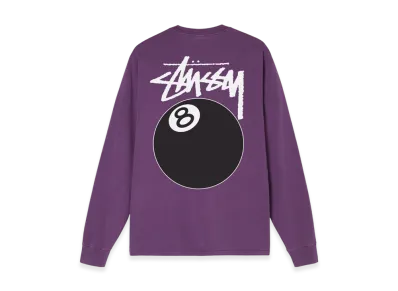 Stussy 8 Ball Pigment Dyed LS Tee "Purple"
