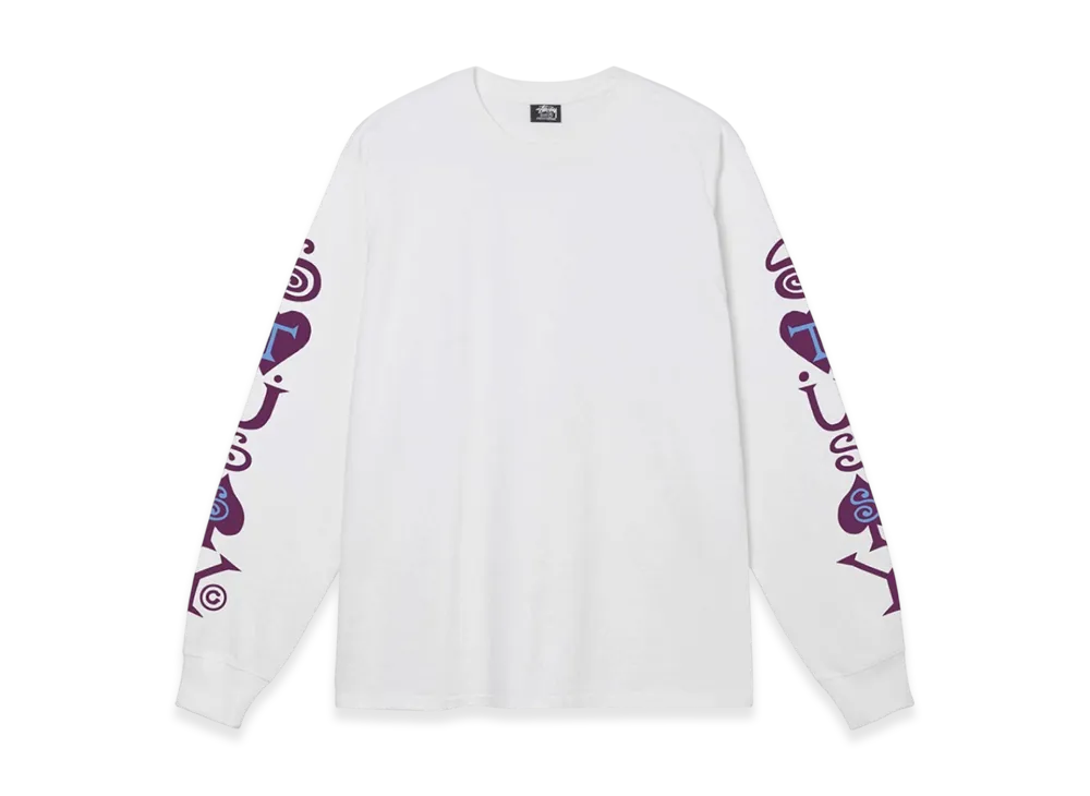 Stussy Hearts & Spades LS Tee "White"