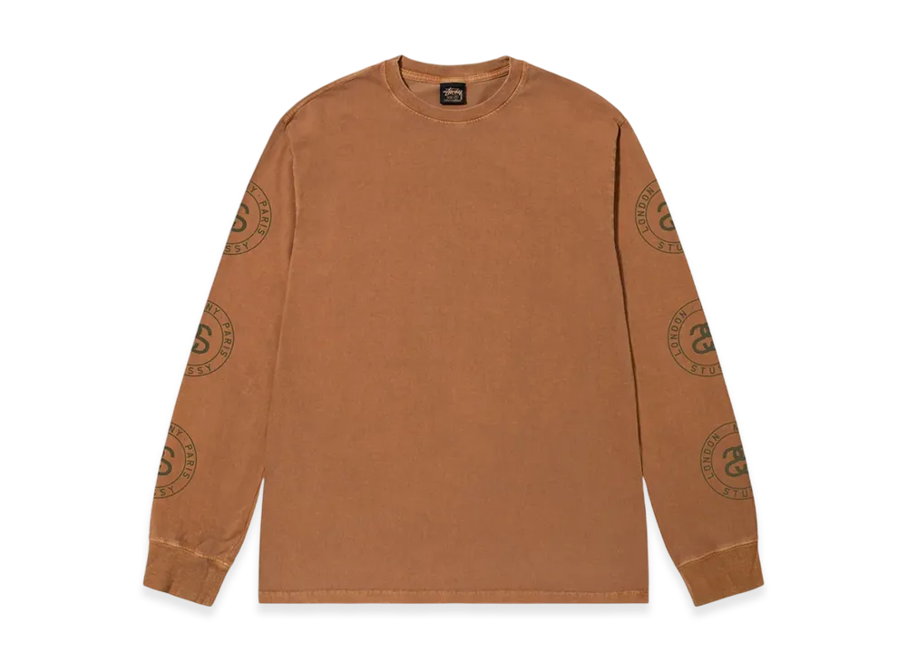 Stussy Seal Pigment Dyed LS Tee "Almond"