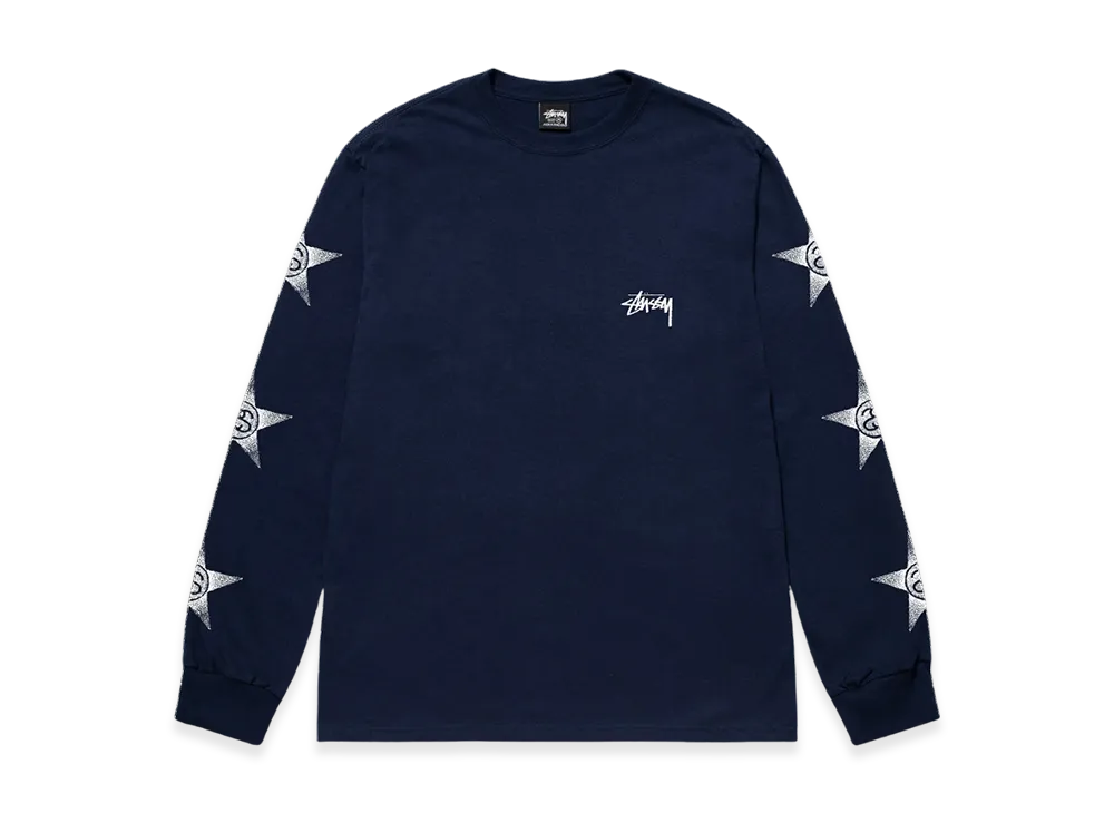 Stussy Stars LS Tee "Navy"