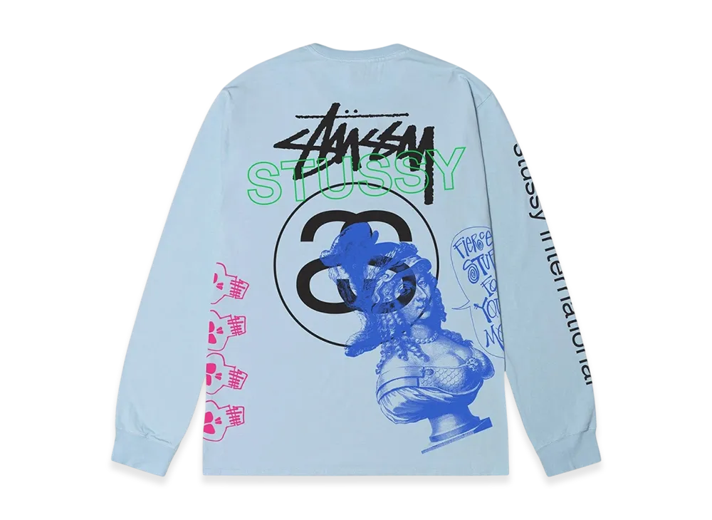 Stussy Test Strike Pigment Dyed LS Tee "Sky Blue"